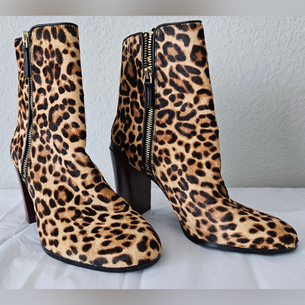 Katherine Kelley Jaymie Leopard Bootie 4 inch heel